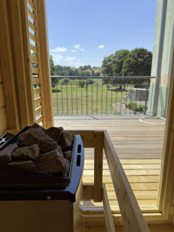 Blick aus der Sauna