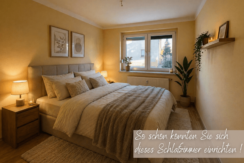 Schlafzimmer mit Möblierungsvorschlag